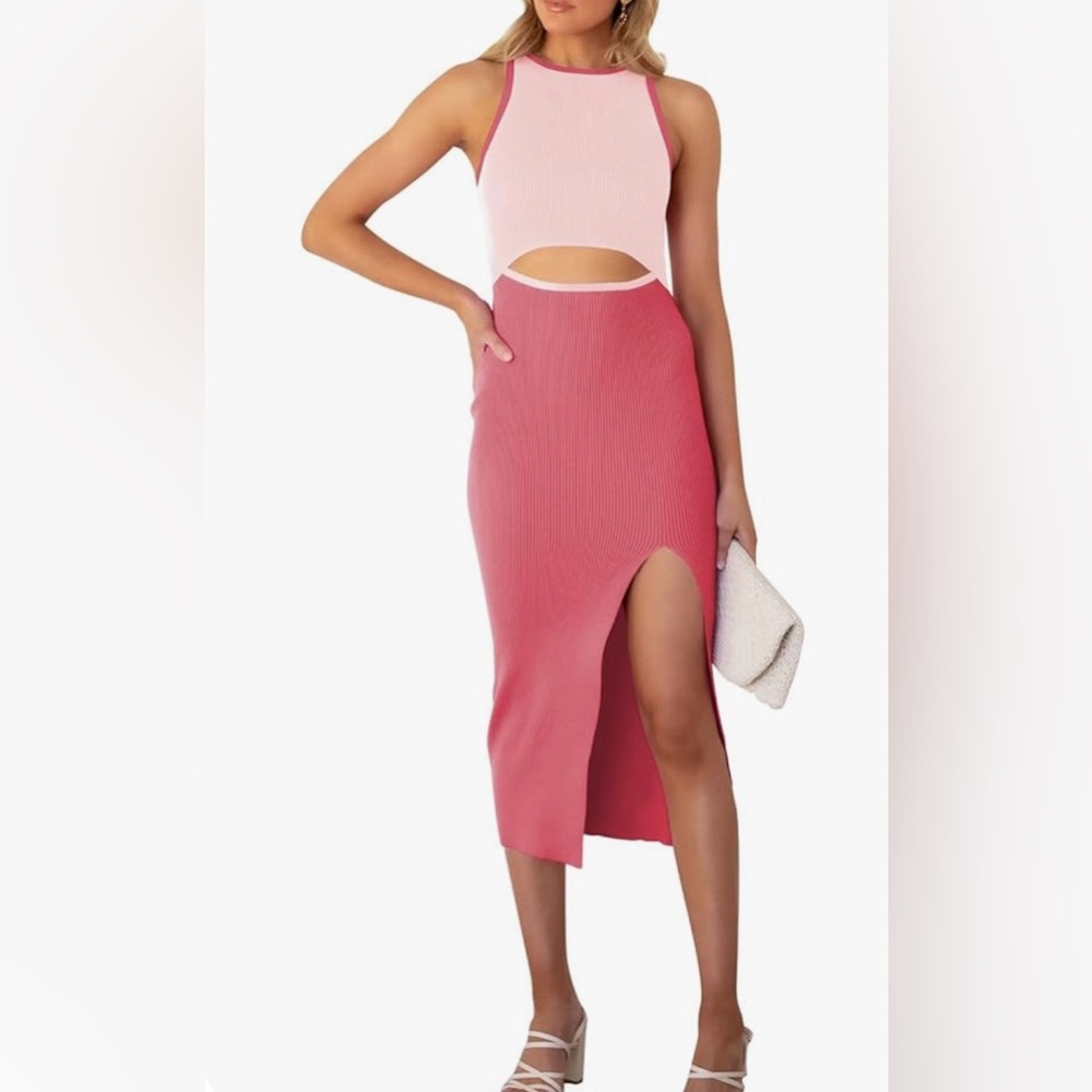 Pink midi dress